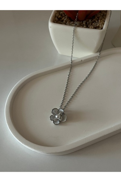 H&T acsessories قلادة زهرة اللوتس الفضية من الفولاذ المقاوم للصدأ عالي الجودة...