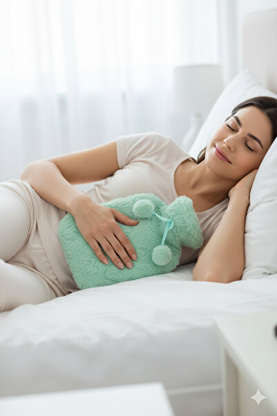 HOLNER 2L Sıcak Su Torbası – Peluş Yumuşak Kumaşlı Kılıf, Katlanabilir ve Güvenli Yeşil