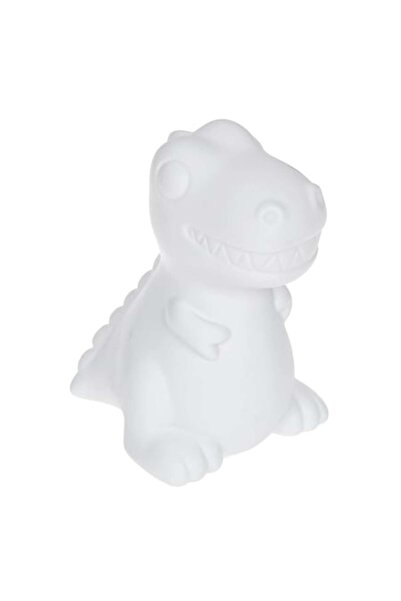 SHOPIENS Veioză de noapte pentru copii Shopiens®, alimentată cu baterii, în formă de dinozaur, albă, 8,5 x 8 x 13 cm