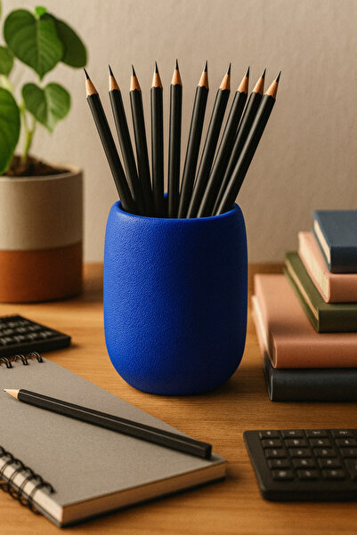 Vescarri حامل أقلام بتصميم دائري - منظم مكتبي عصري بتصميم جلد التنين