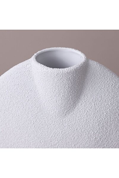 Danube Home Lexie Caramel Pebble Vase White – Modern Minimalist Flower Vase for Home & Office