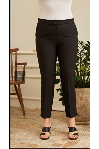 Double.Tt Women's High-Quality Carrot Cut Top-Level Pants with Side Pockets and Elastic Back