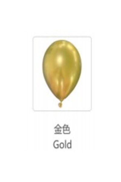 Flippy Σετ 12 Baloane Latex Cheome, 13 εκ., Χρυσό
