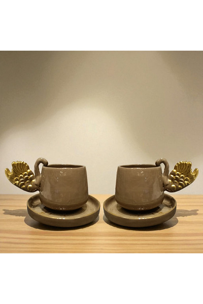 Boni Bon Collection Design طقم فناجين قهوة سيراميك مصنوع يدويًا بتصميم خاص مع...