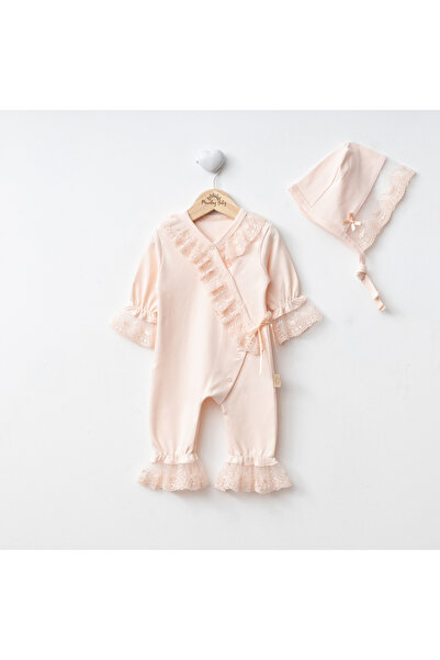 Miniday Baby Baby Girl Mevlütlük Jumpsuit with Bandana and Lace