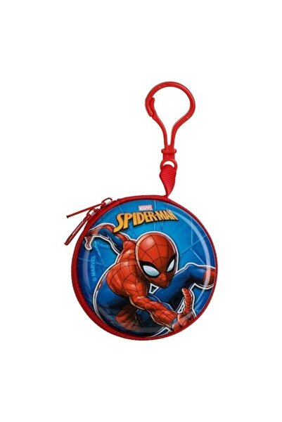 SHOPIENS Round Metal Wallet Keychain for Boys, Spider-Man Model, 7.5x3 cm