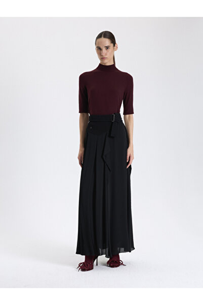 BAQA Siyah Asimetrik Maxi Etek
