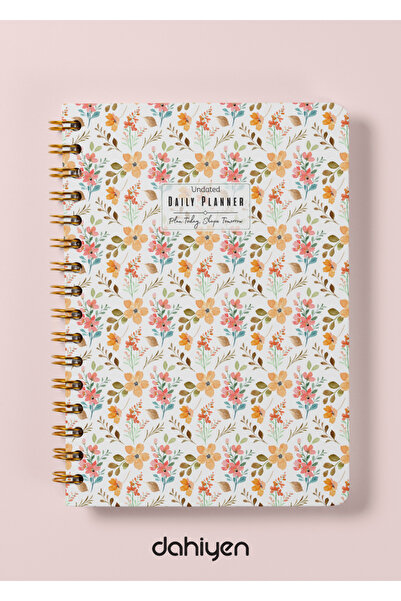 Dahiyen A5 Spiralli Süresiz Planlayıcı Ajanda - Watercolor Sert Kapak