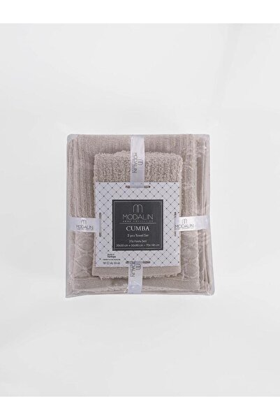 MODALİN Cumba 100% Cotton 3-Piece Towel Set - 30X50, 50X90, 70X140