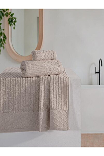 MODALİN Cumba 100% Cotton 3-Piece Towel Set - 30X50, 50X90, 70X140