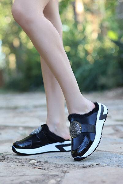 kajal ayakkabı Ljn 026 Stone Buckle Detailed Slippers