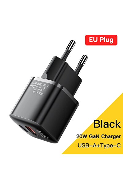 essager شاحن USB Type C من GaN أسود اللون بقوة 20 وات، يدعم تقنية PD للشحن ال...
