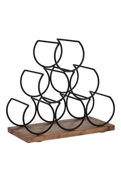 OEM Metallic Wine Bottle Rack with 6 Compartments 30 x 16.5 x 29 cm