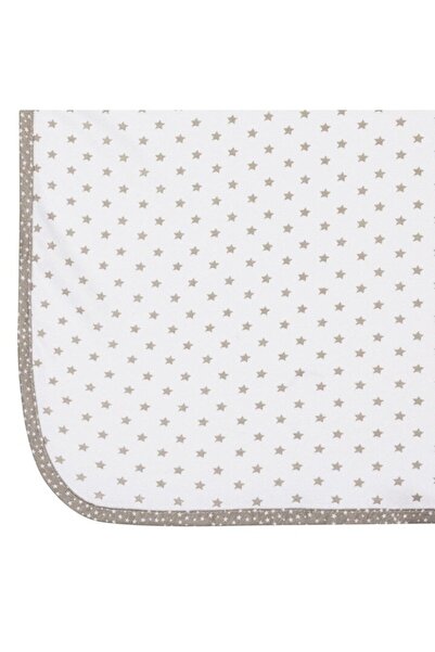 SHOPIENS Patura Bumbac Bebelusi Unisex Ecru Cu Stele Gri 90x80cm