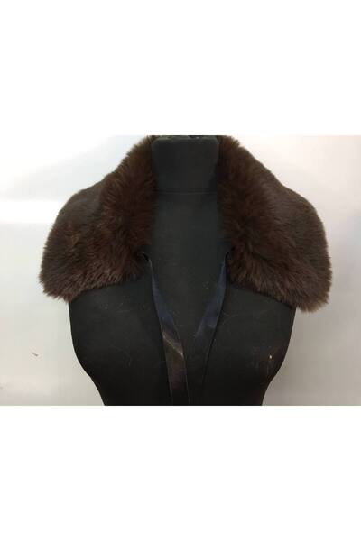 kurkyaka Kürk yaka kahverengi