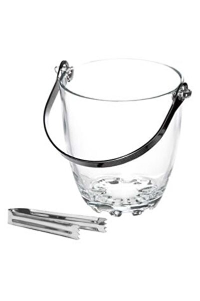 OEMN Glass Ice Bucket with Metal Tongs Ø12 x 12.5 cm