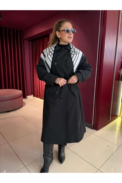 EFİL Fularlı Uzun Trenç