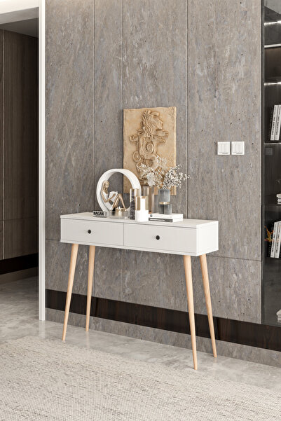 BAGAX 2 Kapaklı Ahşap Ayaklı Modern Dresuar