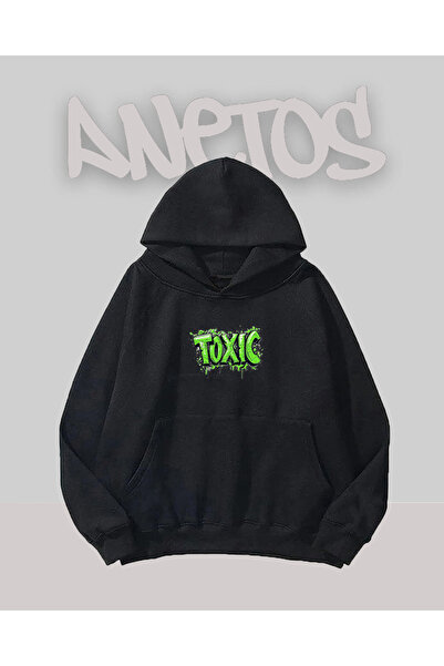 Anetos Toxic Design Black Front cu imprimeu Swea tricou