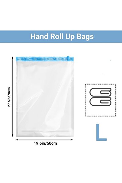 Choice 1 عبوة من 12 حقيبة تخزين للسفر قابلة للطي وموفرة للمساحة، مقاس 50 × 70...