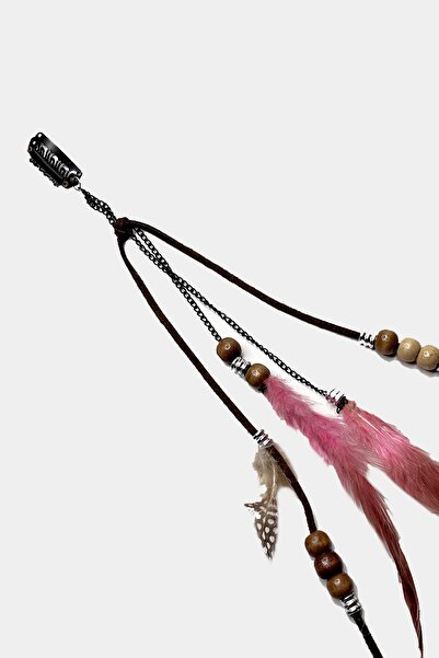 New Obsessions Lanț de păr boem cu pene Rasta