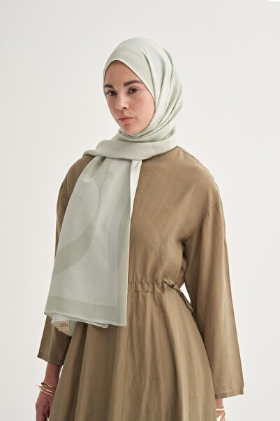 carell Linea Monogram Floss Shawl Soft Green
