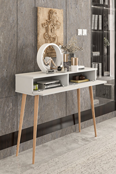 BAGAX 2 Kapaklı Ahşap Ayaklı Modern Dresuar