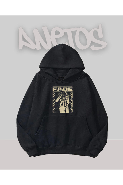Anetos Fade Design Black Front cu imprimeu Swea tricou