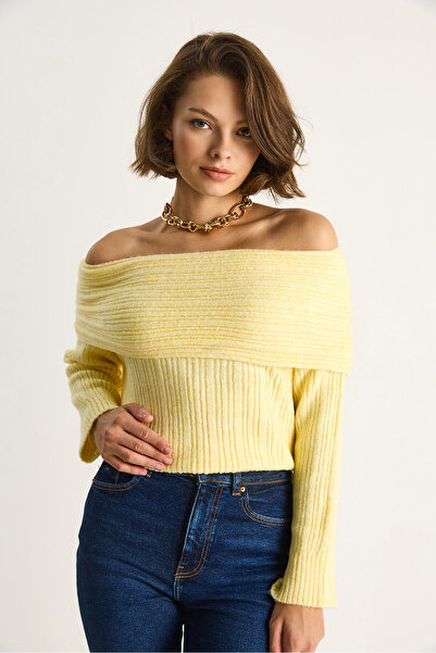 Bianco Lucci Kadın Degaje Yaka Kazak