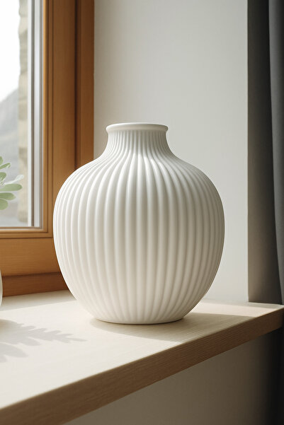 Vescarri MODERN ÇİZGİLİ TASARIM VAZO - MİNİMALİST DEKORATİF AKSESUAR