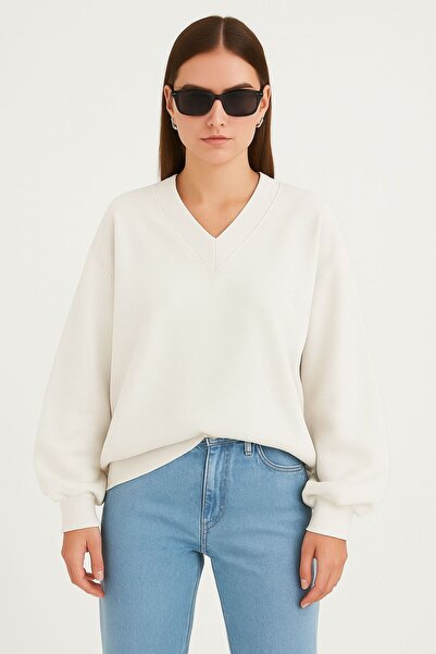 BENROMA SWEATSHIRT UNISEX CU DECOLTEU IN V