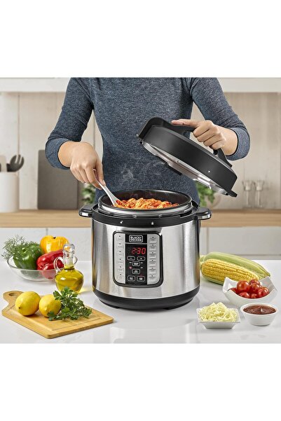 Blackdekor BLACK+DECKER EZ Smart Steam Pot 1000W 7-in-1 Multi-Cooker 6L (PCP1000-B5)