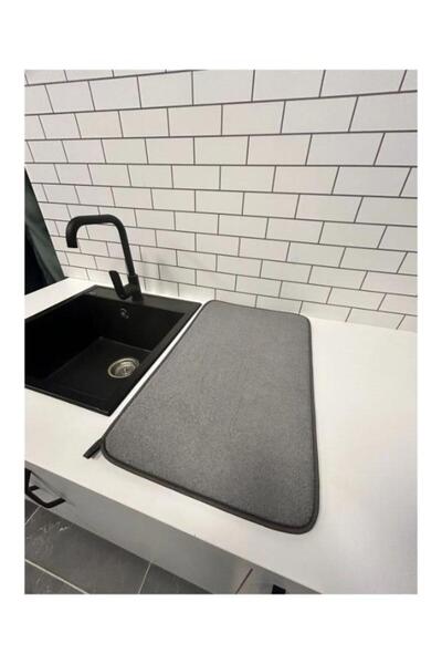 PANJI 2 Adet 60x37cm Gri Katlanabilir Bulaşık Matı Kurutma Örtüsü Üstü Emici ...
