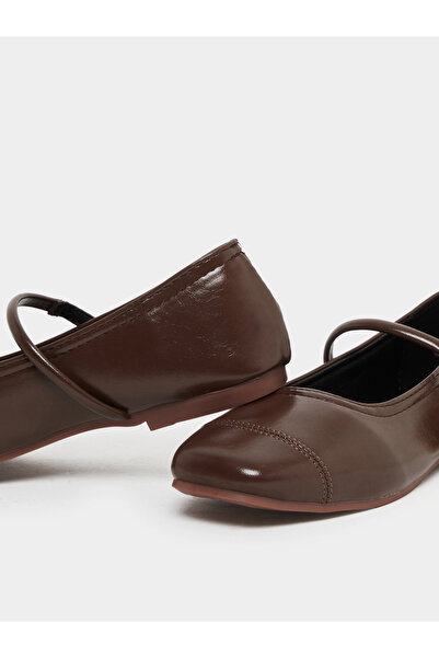 Take Two By Styli Brown Mary Jane Flats Shoes