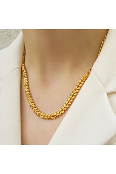 Karadeniz Kuyumculuk Yaprak Tasarım Altın Kolye (22 Ayar)