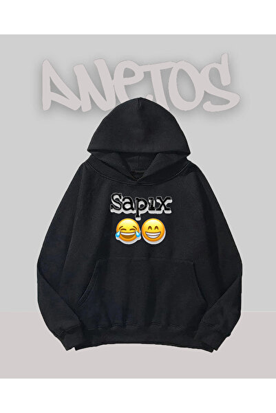 Anetos Design Sapix Negru Față cu imprimeu Swea tricou