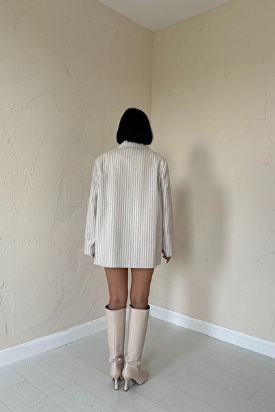ELİSA Çizgili Oversize Blazer Ceket