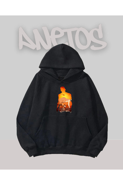 Anetos GTA San Andreas Design Negru Față cu imprimeu Swea tricou