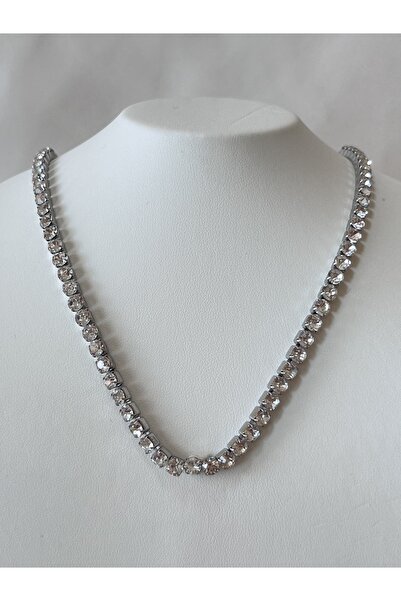 H&T acsessories قلادة من الفولاذ المقاوم للصدأ عيار 316L بتصميم مسار الماء الفضي