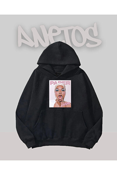 Anetos Design de hârtie Negru Față cu imprimeu Swea tricou