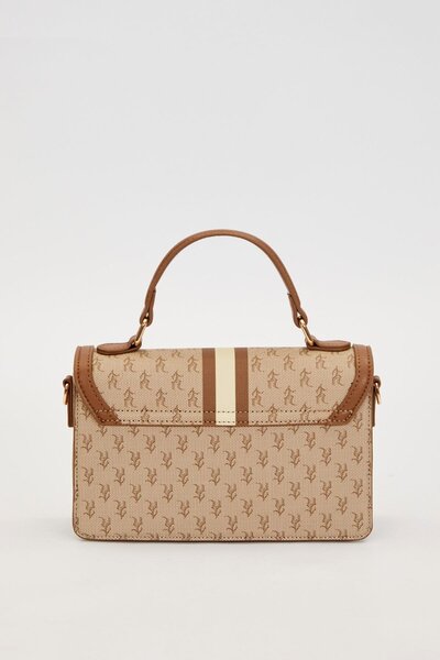 Levidor Camel Logo Monogram Pattern Handbag