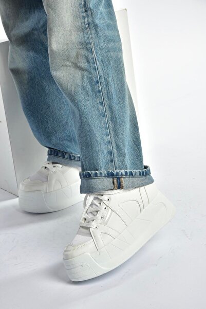 Fox Shoes V973019109 White Thick Soled Women's Sports Shoes Sneakers