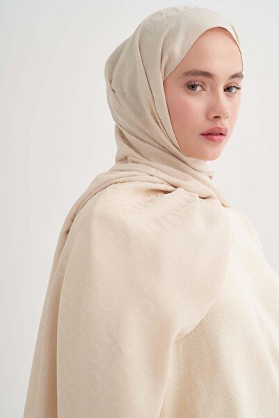 carell Luxe Desen Liora Cotton Shawl Beige