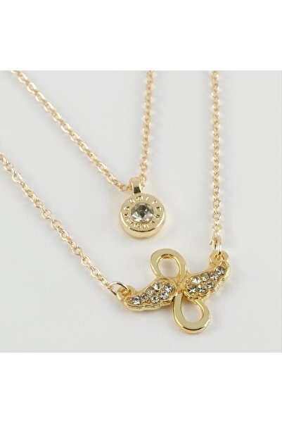 CT STONES قلادة مزدوجة على شكل جناح إنفينيتي للموسم الجديد