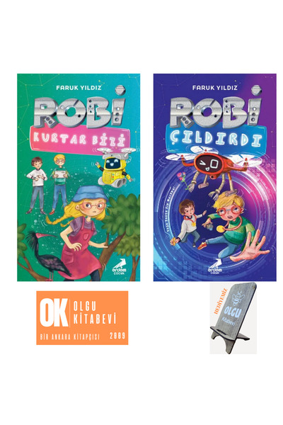 Erdem Çocuk Robi 2 Kitap Set (Robi Kurtar Bizi - Robi Çıldırdı) TELEFON TUTUCU HEDİYE