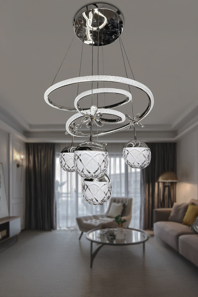 DEKORLİVE Eylül İthal Çift Yönlü 4 Top Akrilik Modern Sarkıt Led Avize