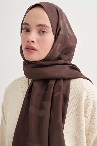 carell Geometric Pattern Liora Cotton Shawl Milky Coffee