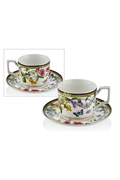 esdekor Muse Garden Çay Fincan 15x6,5cm Porselen Kelebek Tekli