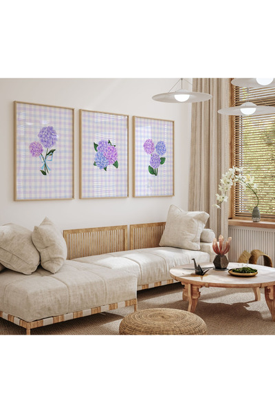 POSTER (ÇERÇEVESİZ) Ortanca Çiçekleri, Yatak Odası Dekoru