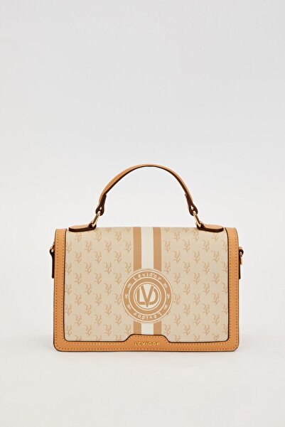Levidor Khaki Logo Monogram Pattern Handbag